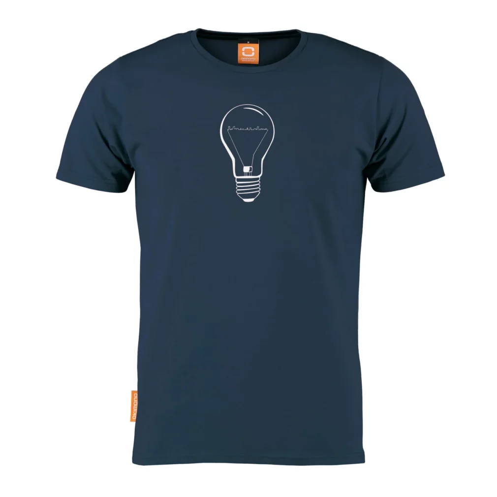 Okimono T-shirt Heren, Blauw, Skyline 040 Lichtstad (Lamp)