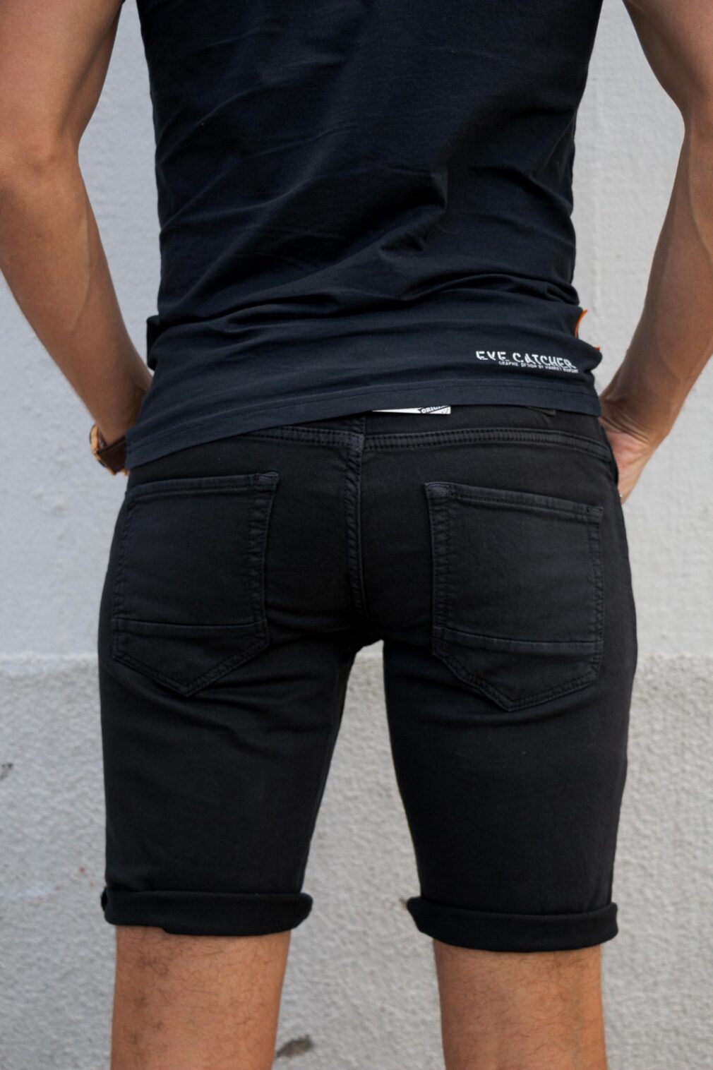 Jogging Jeans Korte Broek Heren, Zwart (Broek Valt Smal)