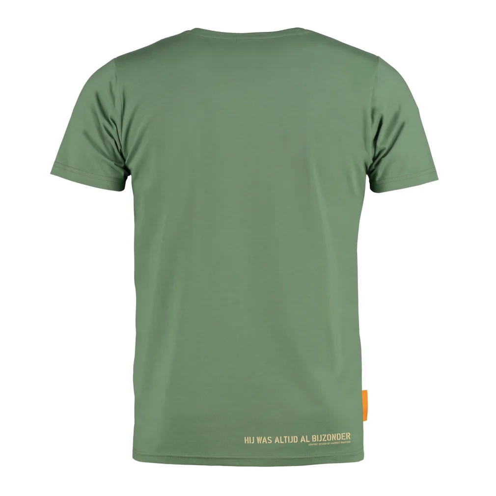 Okimono T-shirt Heren, Groen, Hij Was Altijd Al Bijzonder