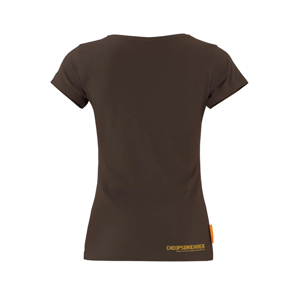 Okimono T-shirt Women Brown, Cheopsdriehoek
