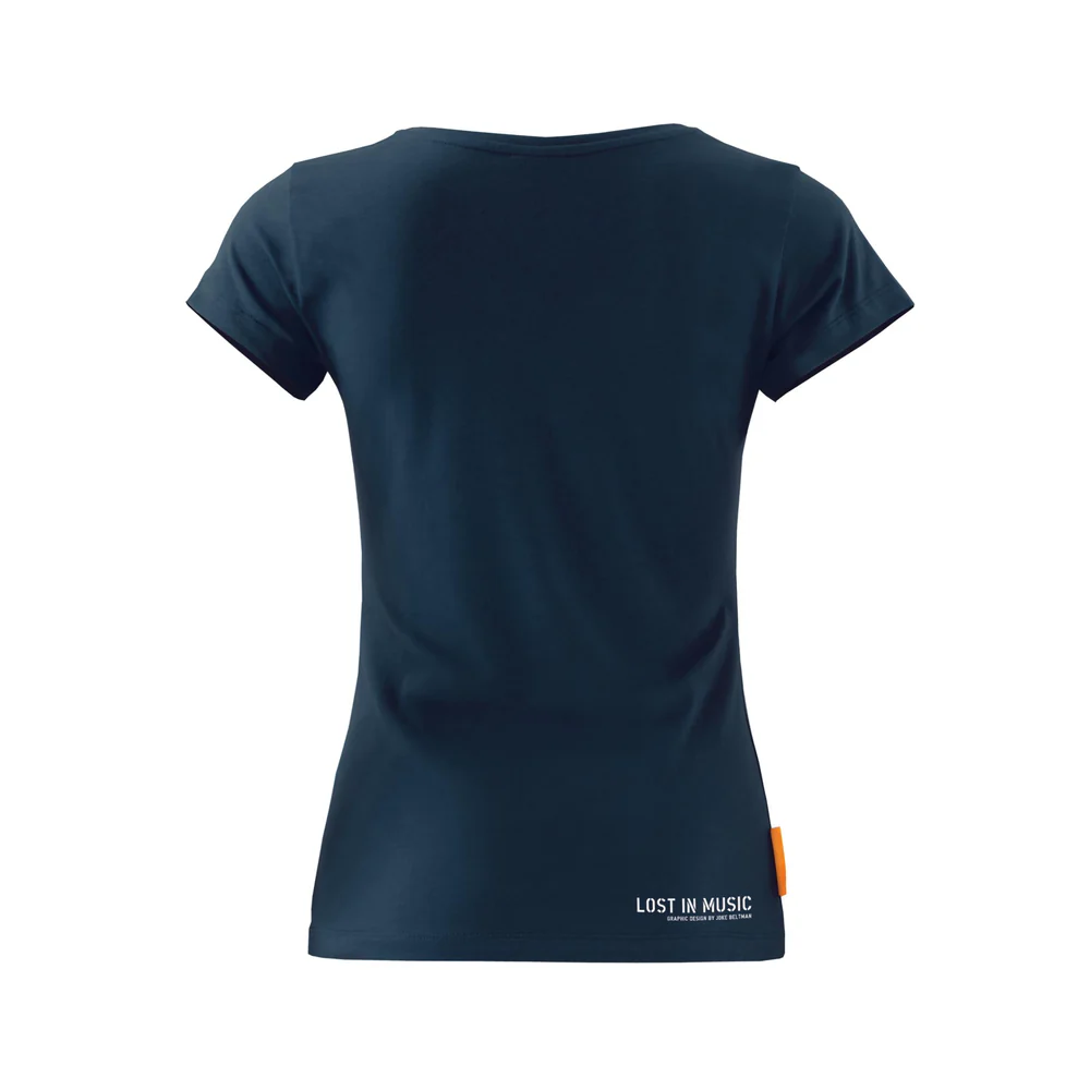 Okimono T-shirt Women Dark Blue, Lost In Music